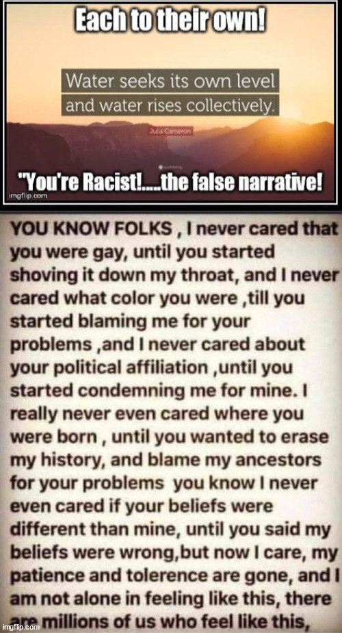 Each to Their OWN...The False Narrative of "Racism" | image tagged in each to their own,false narrative,carnard,evil,democrats | made w/ Imgflip meme maker