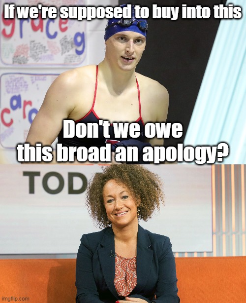 Alternate Reality 101, Today's Lesson | If we're supposed to buy into this; Don't we owe this broad an apology? | image tagged in memes | made w/ Imgflip meme maker
