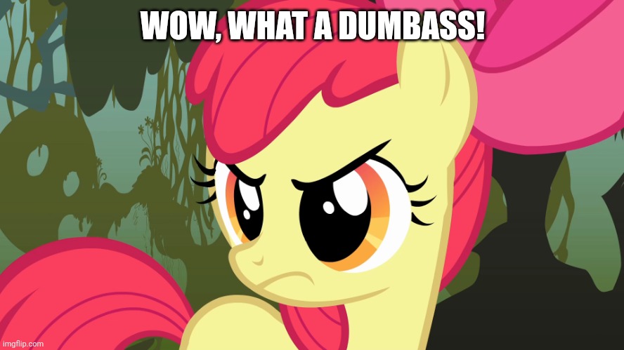 PissedBloom (MLP) | WOW, WHAT A DUMBASS! | image tagged in pissedbloom mlp | made w/ Imgflip meme maker