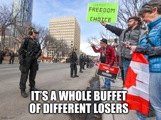 Calgary 2022 | IT’S A WHOLE BUFFET OF DIFFERENT LOSERS | image tagged in buffet,covid | made w/ Imgflip meme maker