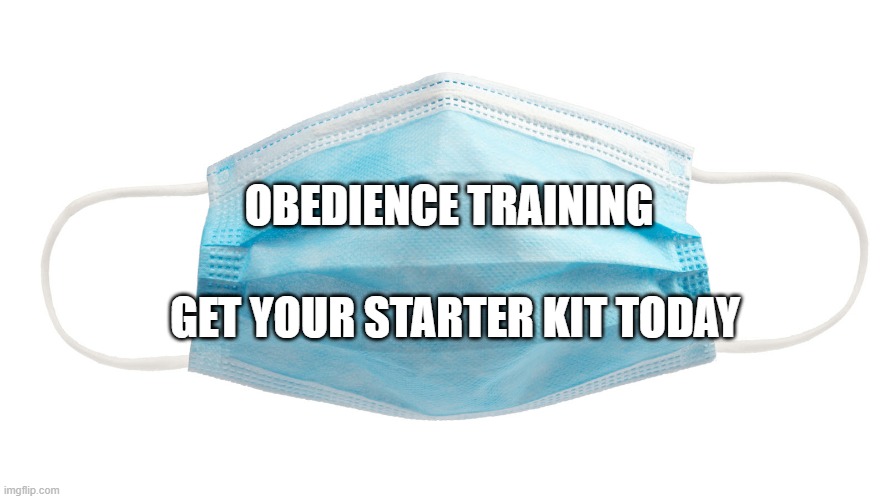 Face mask | OBEDIENCE TRAINING; GET YOUR STARTER KIT TODAY | image tagged in face mask | made w/ Imgflip meme maker