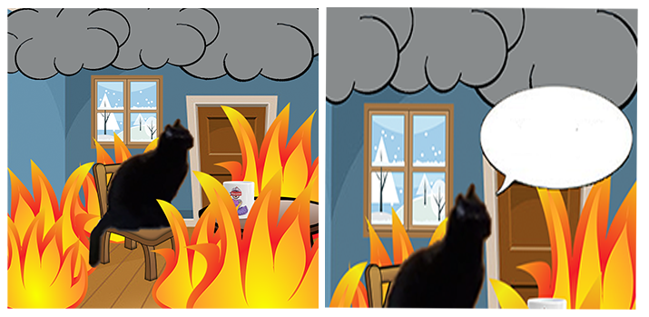 High Quality This is Fine Meme But With a Cat Blank Meme Template