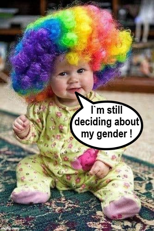 Baby Talk | I`m still
deciding about
my gender ! | image tagged in did you just assume my gender | made w/ Imgflip meme maker