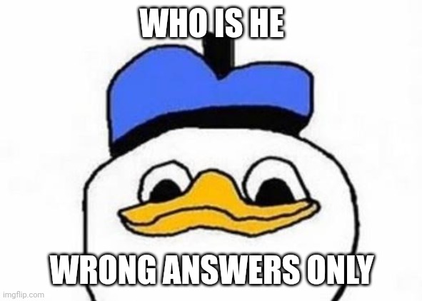 Wrong answers | WHO IS HE; WRONG ANSWERS ONLY | image tagged in dolan,wrong answers only | made w/ Imgflip meme maker