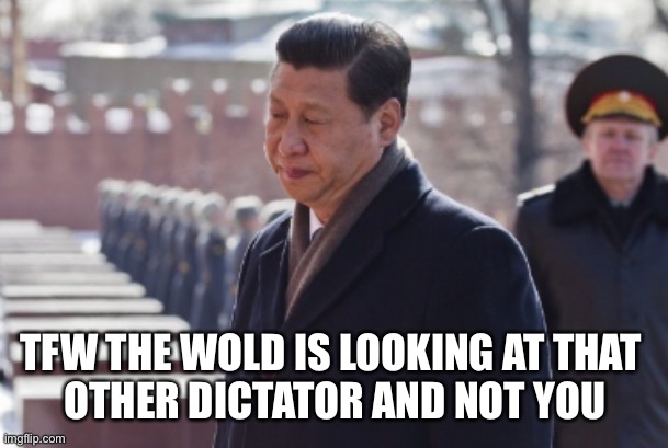 Sad | TFW THE WOLD IS LOOKING AT THAT 
OTHER DICTATOR AND NOT YOU | made w/ Imgflip meme maker