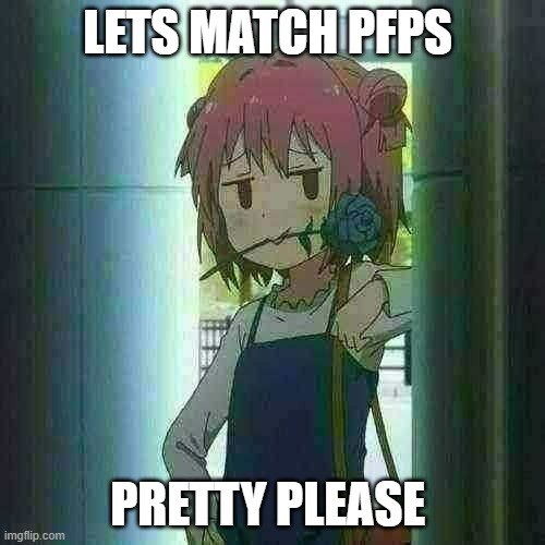 lets match pfps | LETS MATCH PFPS; PRETTY PLEASE | image tagged in anime,anime meme,anime girl,furry,i love you,when your crush | made w/ Imgflip meme maker