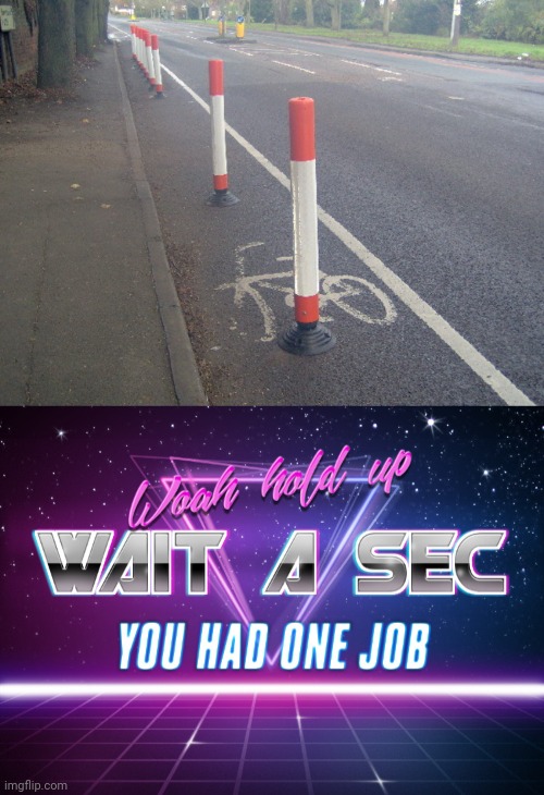 Bicycle lane | image tagged in wait a sec you had one job,you had one job,memes,meme,cycle lane,lane | made w/ Imgflip meme maker