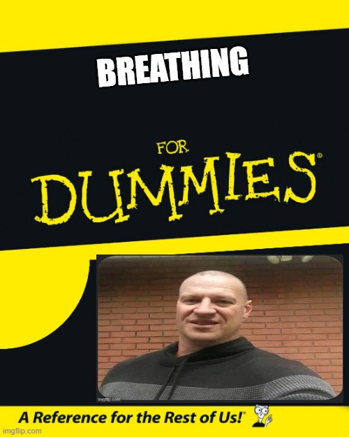 Breathing for dummies | BREATHING | image tagged in for dummies | made w/ Imgflip meme maker