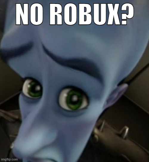 No Robux? Really? | NO ROBUX? | image tagged in megamind no bitches | made w/ Imgflip meme maker