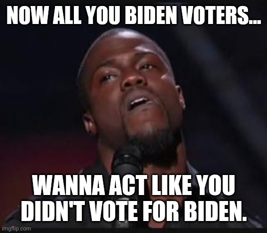 I get it, it's embarrassing. | NOW ALL YOU BIDEN VOTERS... WANNA ACT LIKE YOU DIDN'T VOTE FOR BIDEN. | image tagged in memes | made w/ Imgflip meme maker