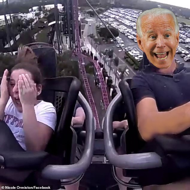 High Quality Biden taking us on a roller coaster ride Blank Meme Template