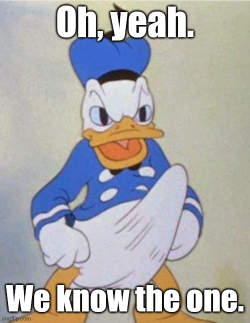 Donald Dick | Oh, yeah. We know the one. | image tagged in donald dick | made w/ Imgflip meme maker