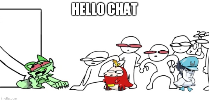 Weed cat goes to brazil | HELLO CHAT | image tagged in weed cat goes to brazil | made w/ Imgflip meme maker