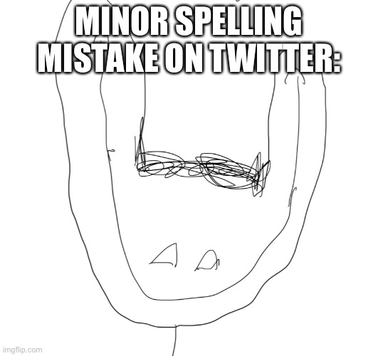 Minor spelling mistake | MINOR SPELLING MISTAKE ON TWITTER: | image tagged in memes | made w/ Imgflip meme maker