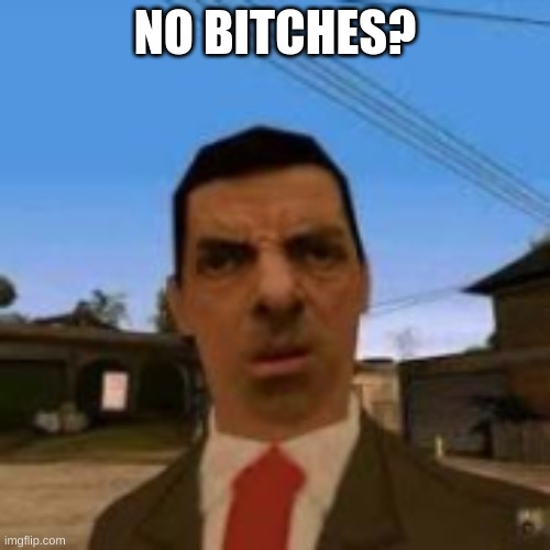 Mr.Bean No Bitches? | NO BITCHES? | image tagged in mr bean,no bitches | made w/ Imgflip meme maker