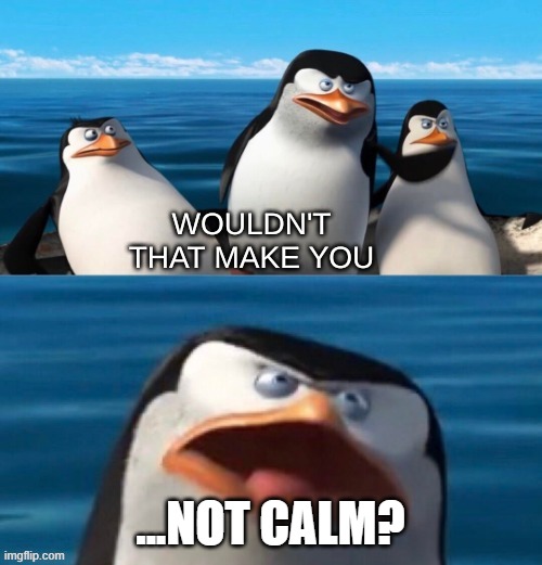 Wouldn't that make you blank | ...NOT CALM? | image tagged in wouldn't that make you blank | made w/ Imgflip meme maker