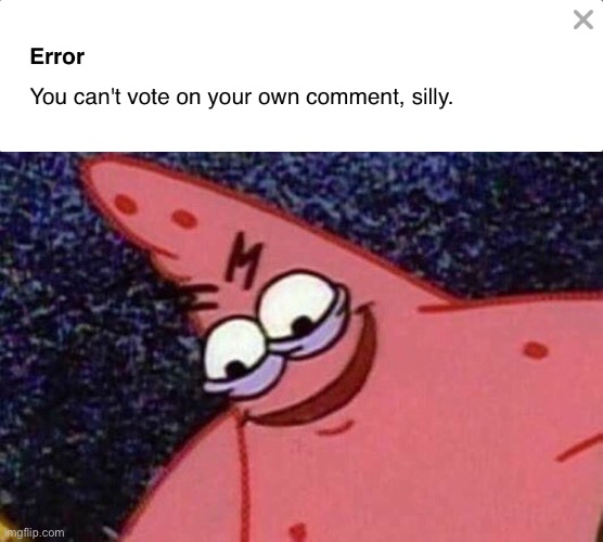 it’s on imgflip try it | image tagged in evil patrick | made w/ Imgflip meme maker