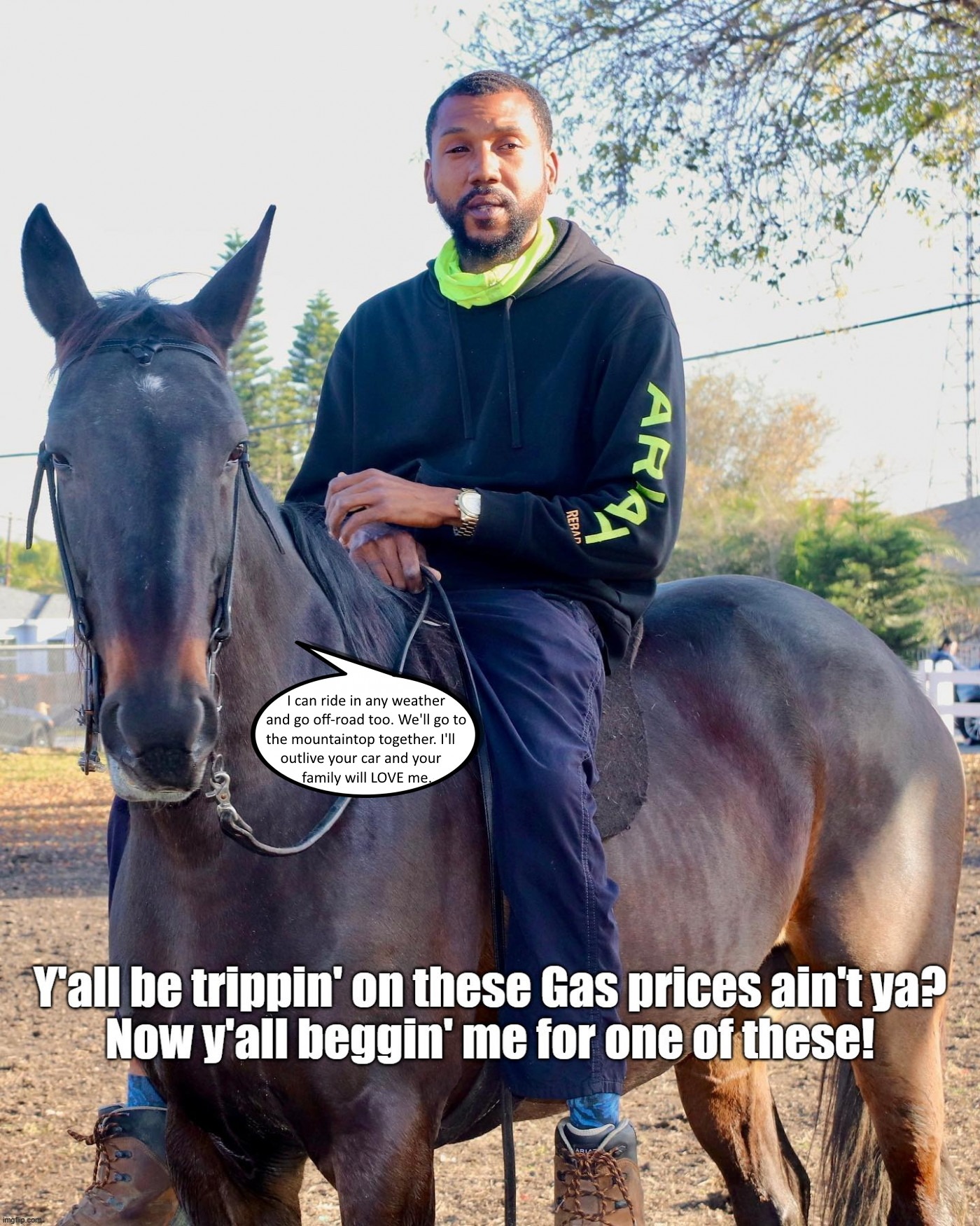 Compton Cowboy with a message.. | image tagged in cowboys,gas,inflation,democrat policies,straight outta compton,biden | made w/ Imgflip meme maker