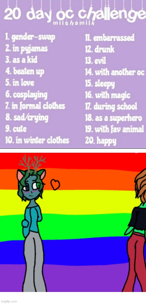 20 day oc challnge_day 5 | image tagged in challenge,drawing,lgbtq | made w/ Imgflip meme maker