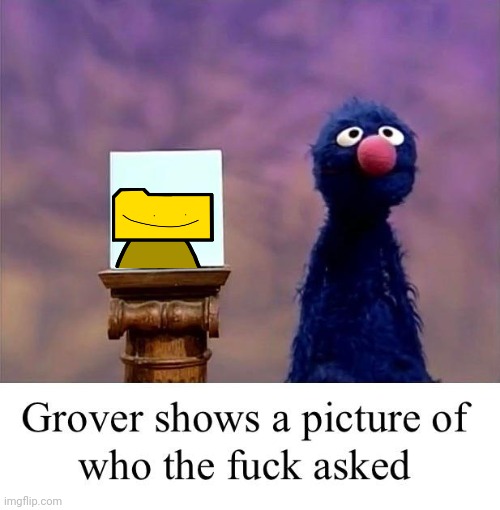 Grover: Who Asked | image tagged in grover who asked | made w/ Imgflip meme maker