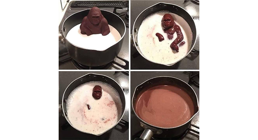 Chocolate Monkey Melting Blank Meme Template