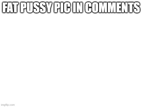 Blank White Template | FAT PUSSY PIC IN COMMENTS | image tagged in blank white template | made w/ Imgflip meme maker