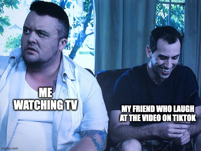 13/13/13 | ME WATCHING TV; MY FRIEND WHO LAUGH AT THE VIDEO ON TIKTOK | image tagged in 13/13/13,memes,meme,funny,fun,relatable | made w/ Imgflip meme maker