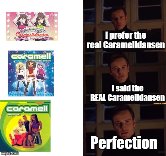 I actually had the REAL Caramelldansen on while I was making this. | I prefer the real Caramelldansen; I said the REAL Caramelldansen; Perfection | image tagged in perfection,caramelldansen | made w/ Imgflip meme maker