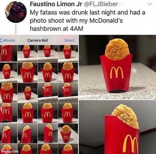 mcdonalds hashbrown thirst trap | made w/ Imgflip meme maker