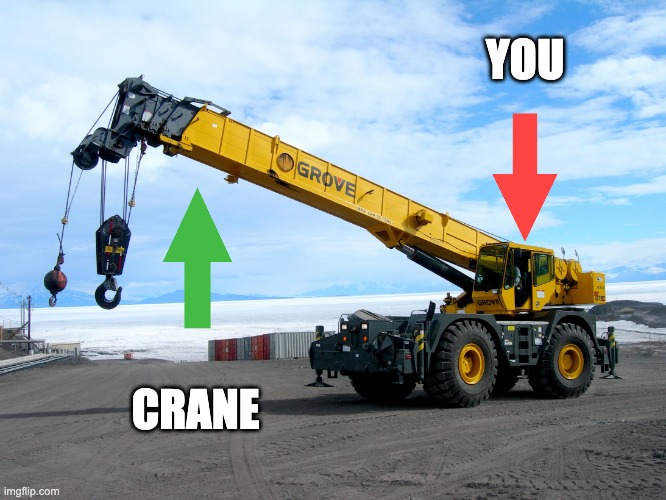We Crane | YOU; CRANE | image tagged in crane | made w/ Imgflip meme maker