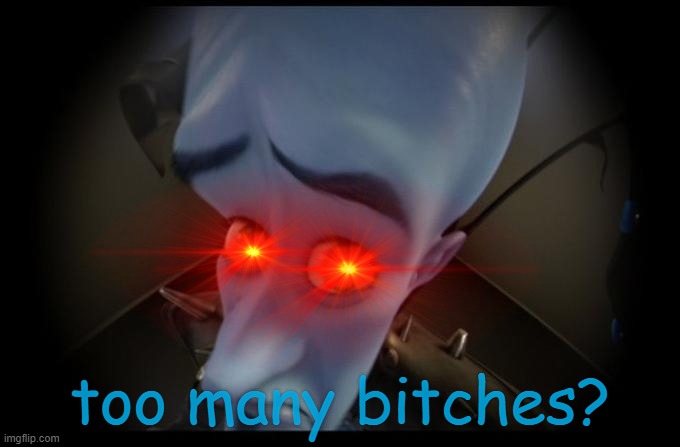 too many? cringe | too many bitches? | image tagged in no b es,no bitches,megamind | made w/ Imgflip meme maker