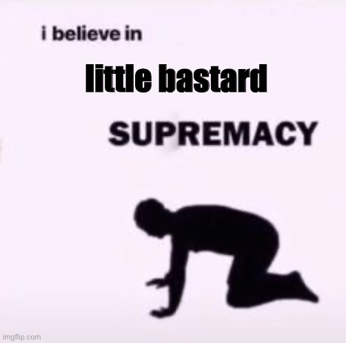 I believe in supremacy | little bastard | image tagged in i believe in supremacy | made w/ Imgflip meme maker