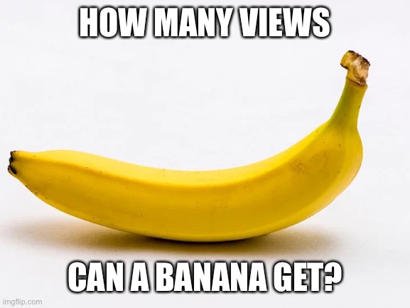 banananana | HOW MANY VIEWS; CAN A BANANA GET? | image tagged in banana,bored | made w/ Imgflip meme maker