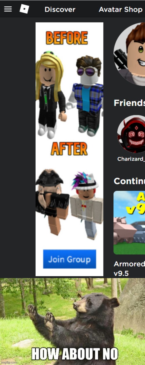 i wanna keep my leg | image tagged in memes,how about no bear,roblox,ad | made w/ Imgflip meme maker