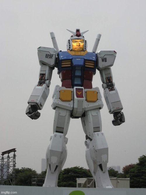 Giant Gundam Robot Blank Meme Template