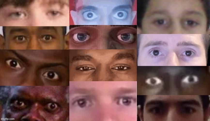 bunch of people staring at you | image tagged in stare | made w/ Imgflip meme maker