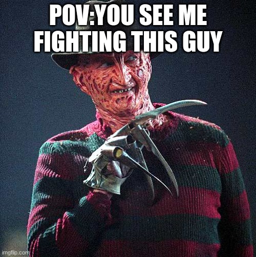 Freddy Krueger | POV:YOU SEE ME FIGHTING THIS GUY | image tagged in freddy krueger | made w/ Imgflip meme maker