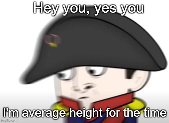 Average Height for the time | Hey you, yes you; I'm average height for the time | image tagged in confused napoleon | made w/ Imgflip meme maker