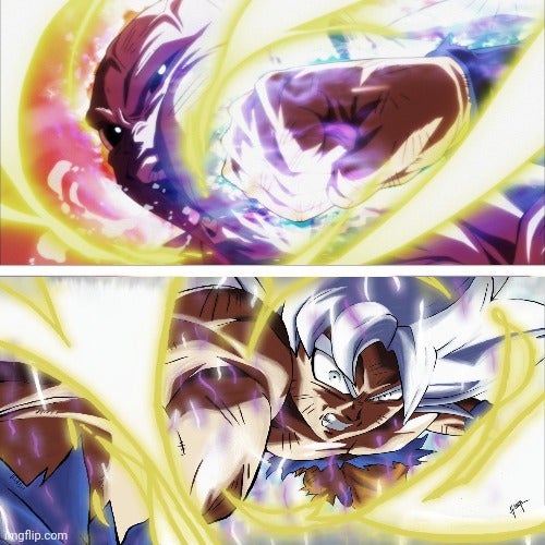 High Quality MUI Goku vs Jiren Blank Meme Template