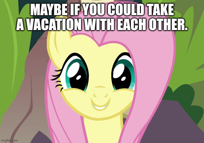 MAYBE IF YOU COULD TAKE A VACATION WITH EACH OTHER. | made w/ Imgflip meme maker