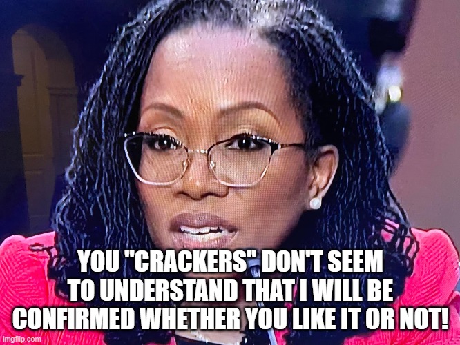SCOTUS | YOU "CRACKERS" DON'T SEEM TO UNDERSTAND THAT I WILL BE CONFIRMED WHETHER YOU LIKE IT OR NOT! | image tagged in judge | made w/ Imgflip meme maker