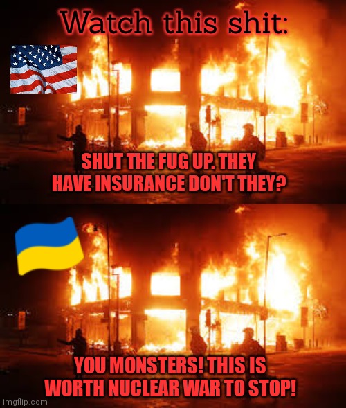 Just change the flag and wait for the crocodile tears | Watch this shit:; SHUT THE FUG UP. THEY HAVE INSURANCE DON'T THEY? YOU MONSTERS! THIS IS WORTH NUCLEAR WAR TO STOP! | image tagged in crocodile,tears,iranianlivesmatter,and just like that,the left was,against communist violence | made w/ Imgflip meme maker