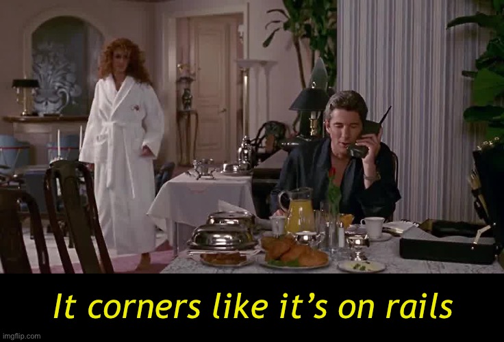 It corners like it’s on rails | made w/ Imgflip meme maker