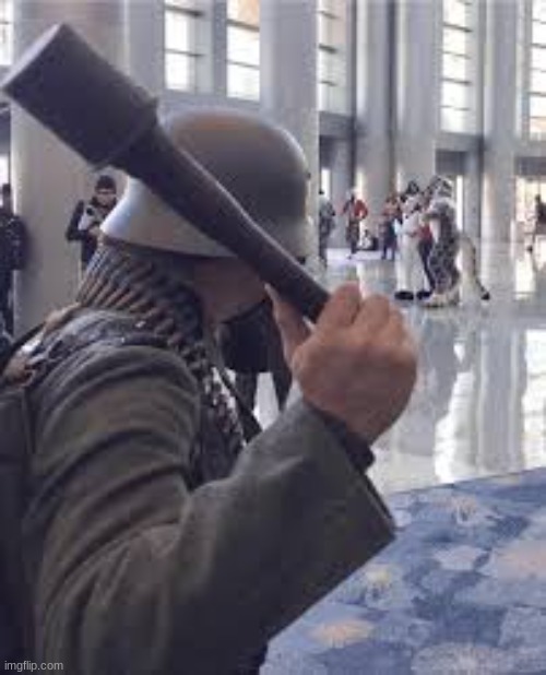 DIE | image tagged in german soldier throwing grenade at furries | made w/ Imgflip meme maker