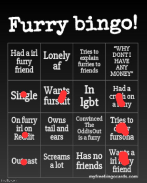 Haha no bingo | image tagged in furry bingo | made w/ Imgflip meme maker