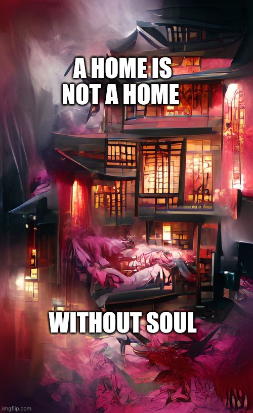 Soul of the home | A HOME IS NOT A HOME; WITHOUT SOUL | image tagged in home,memes,spirituality | made w/ Imgflip meme maker