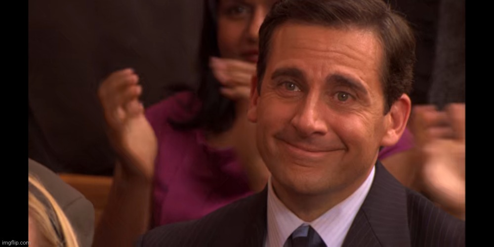 Michael Scott crying with happiness | image tagged in michael scott crying with happiness | made w/ Imgflip meme maker