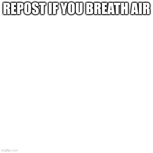 Blank Transparent Square Meme | REPOST IF YOU BREATH AIR | image tagged in memes,blank transparent square | made w/ Imgflip meme maker