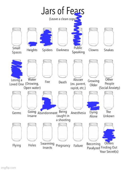 Jar of fears clear version | image tagged in jar of fears clear version | made w/ Imgflip meme maker