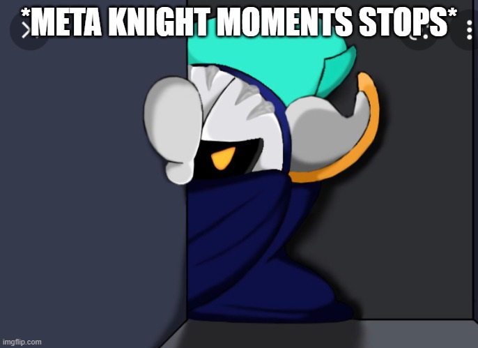 Meta Knight is not pleased | *META KNIGHT MOMENTS STOPS* | image tagged in meta knight is not pleased | made w/ Imgflip meme maker